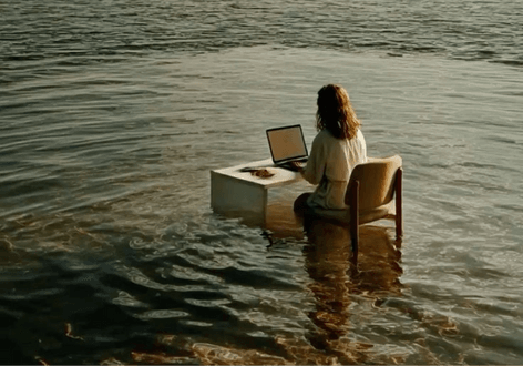 “mulher refletindo sobre escolher terapia presencial ou online”